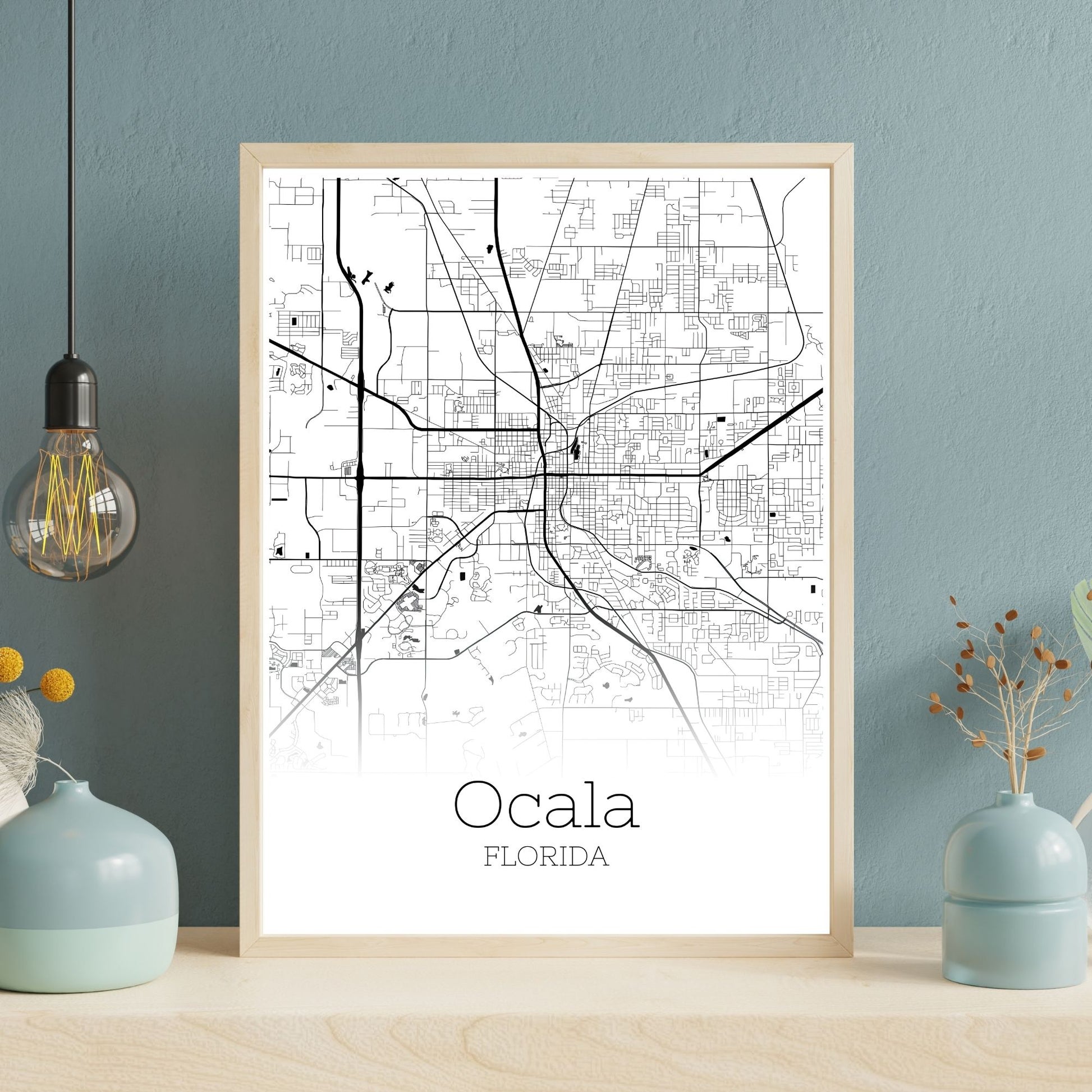 Ocala Florida City Map Poster - GroovyGrove