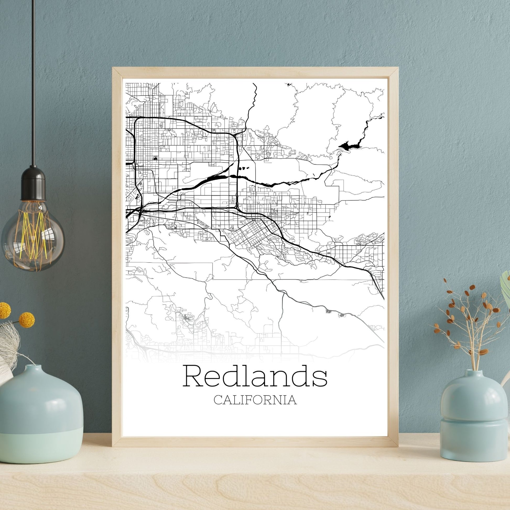 Redlands California City Map Poster - GroovyGrove