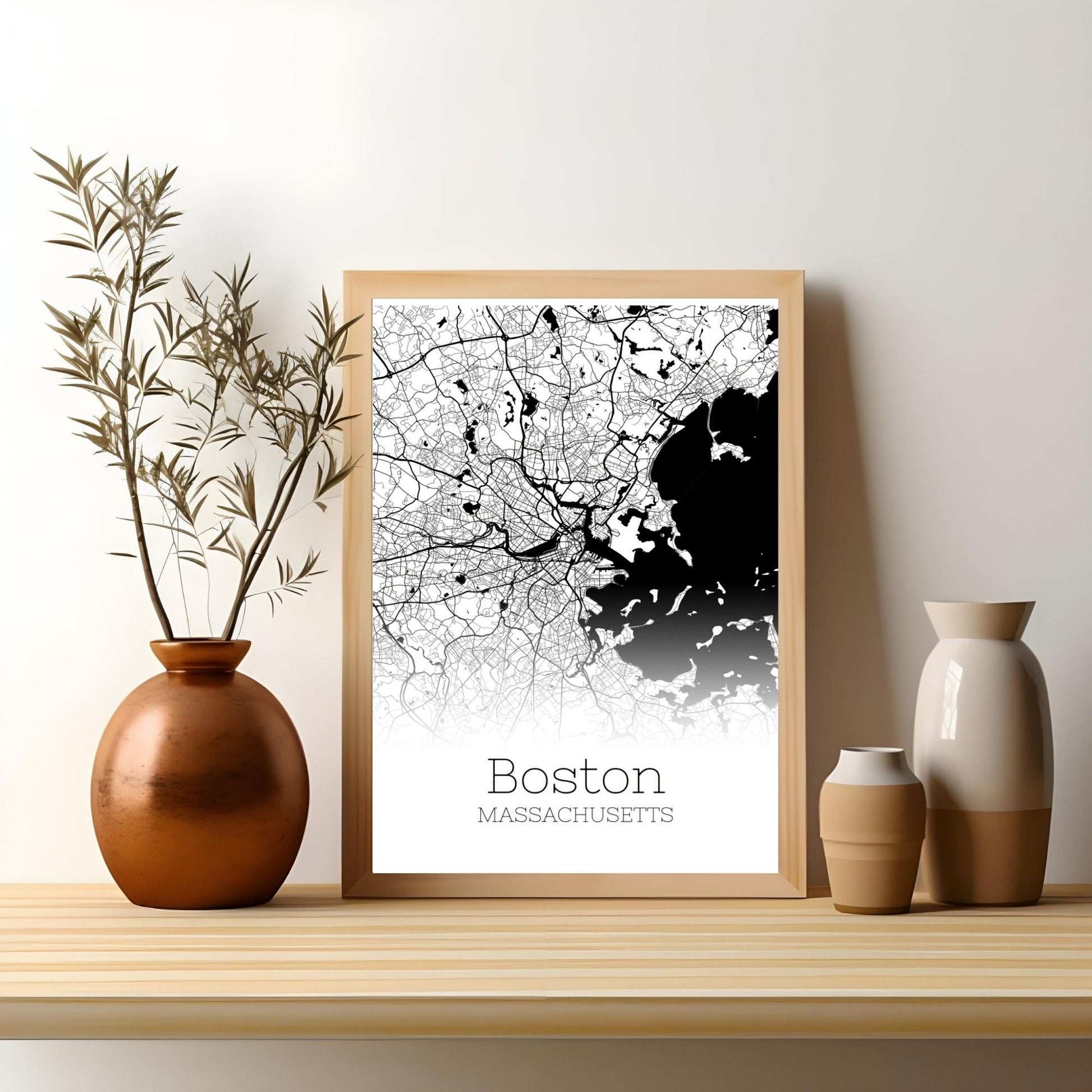 Boston Massachusetts City Map Poster - GroovyGrove