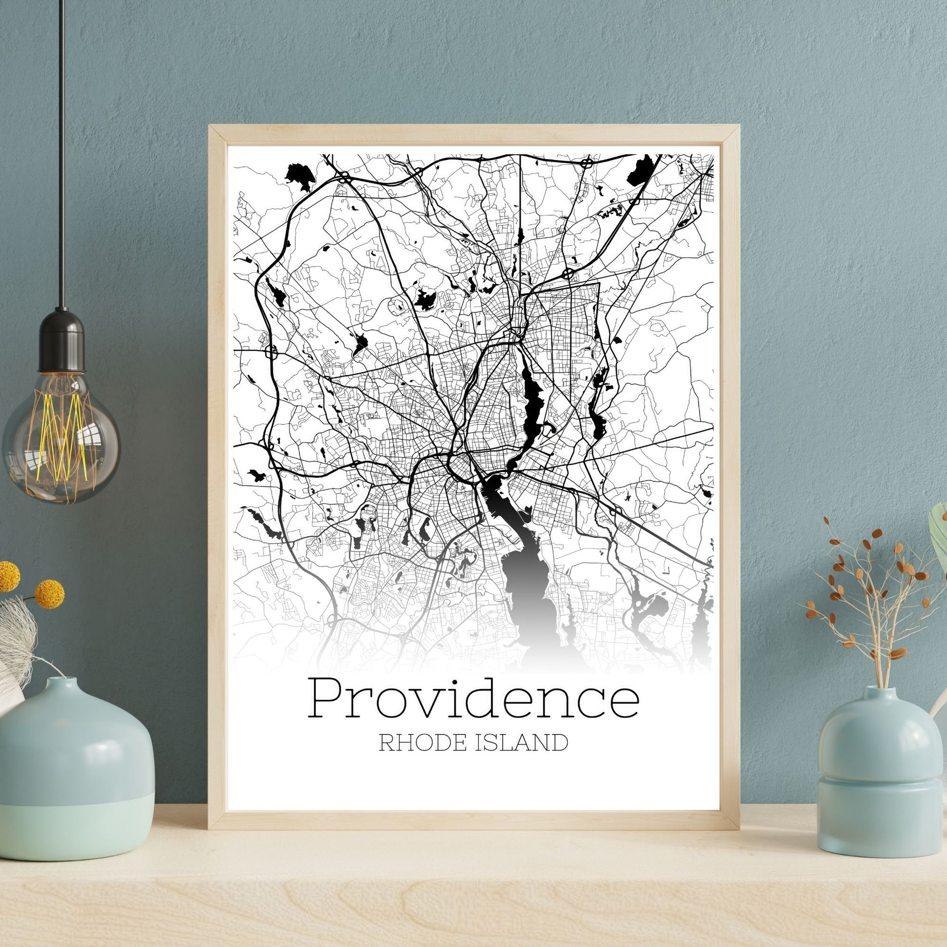 Providence Rhode Island City Map Poster - GroovyGrove