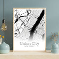 Union City New Jersey Map Poster - GroovyGrove