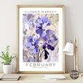 February Birthday Flower Market Poster - GroovyGrove