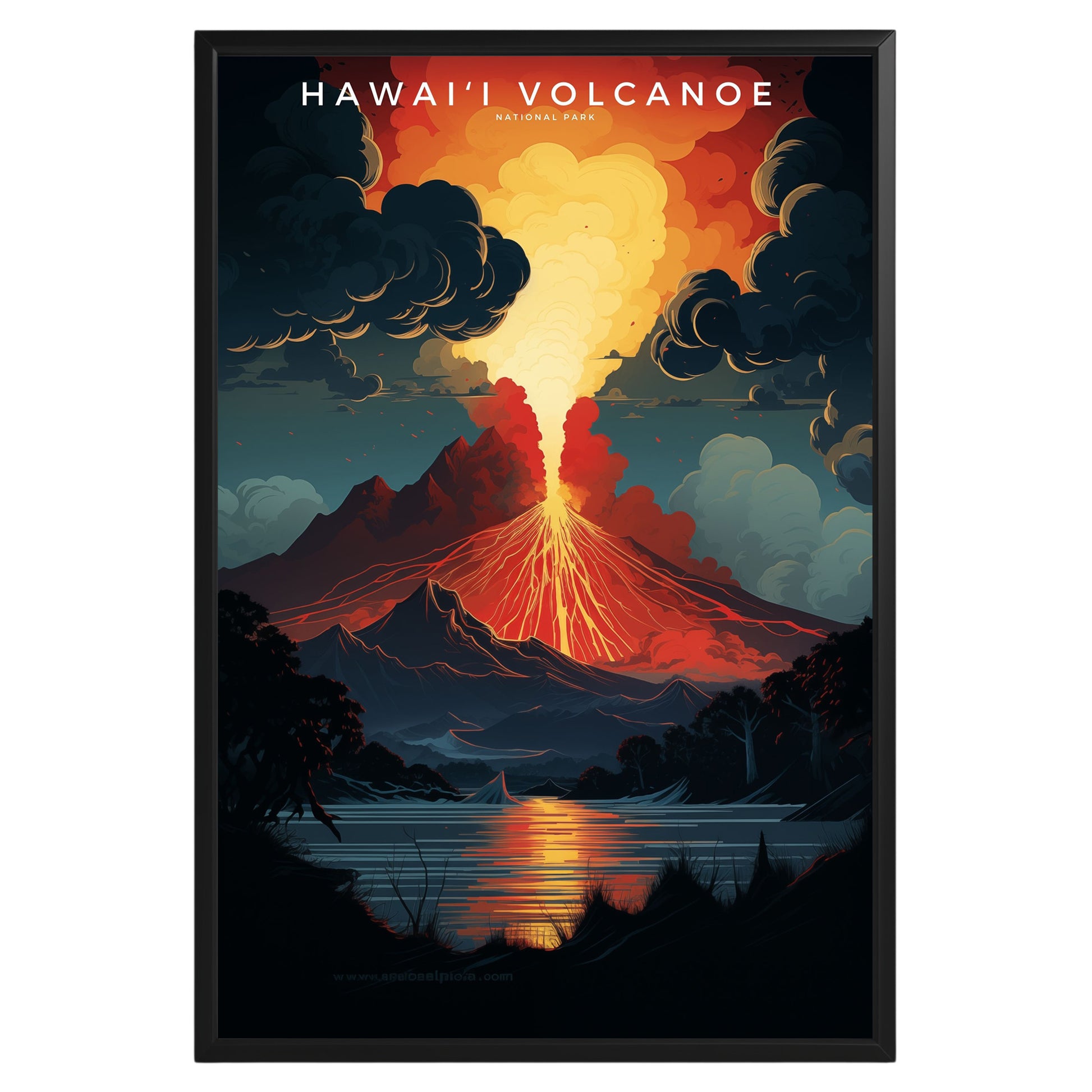 Hawaiʻi Volcanoes National Park Retro Poster - GroovyGrove