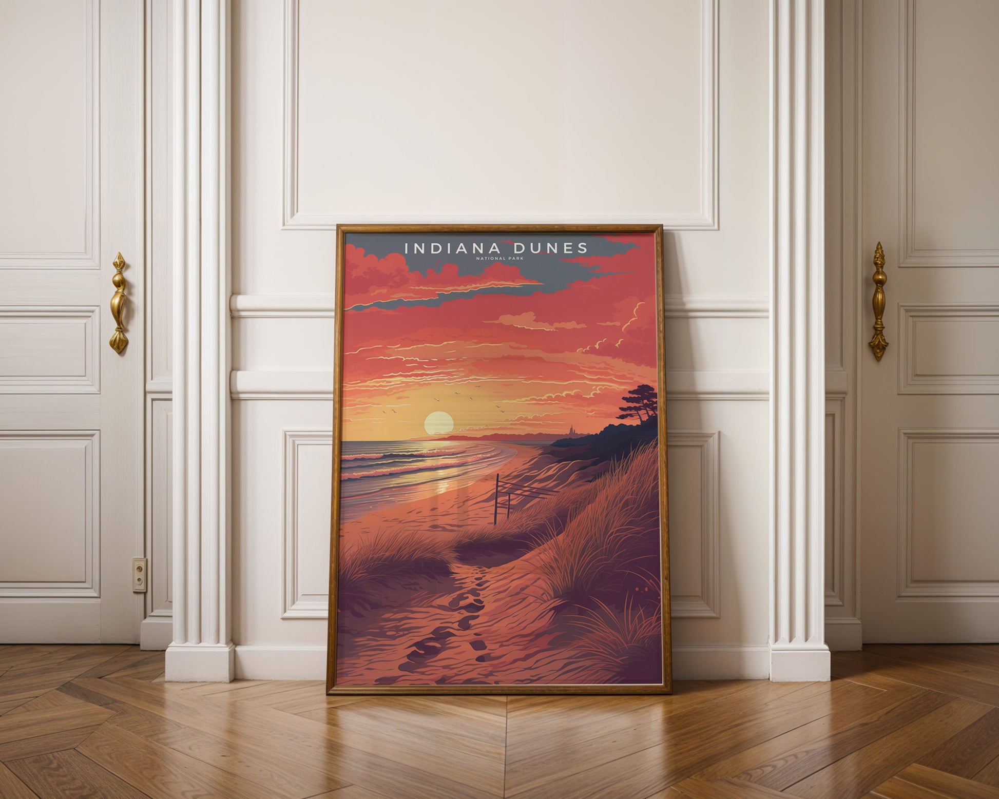 Indiana Dunes National Park Retro Poster - GroovyGrove