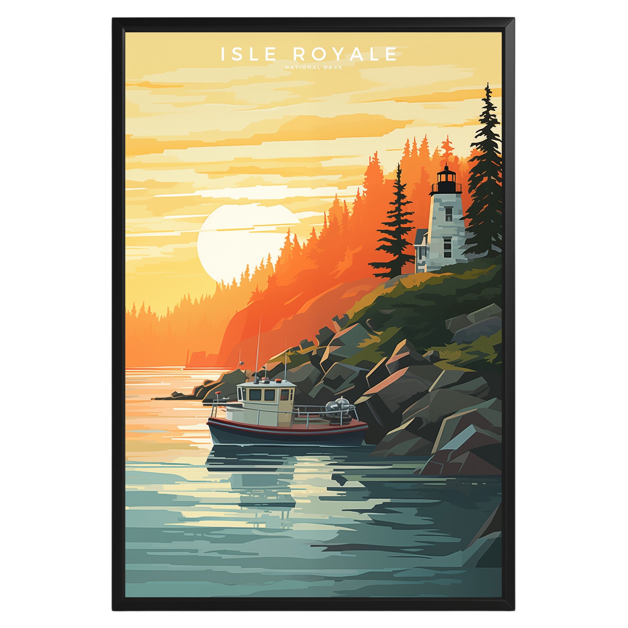 Isle Royale National Park Retro Poster - GroovyGrove