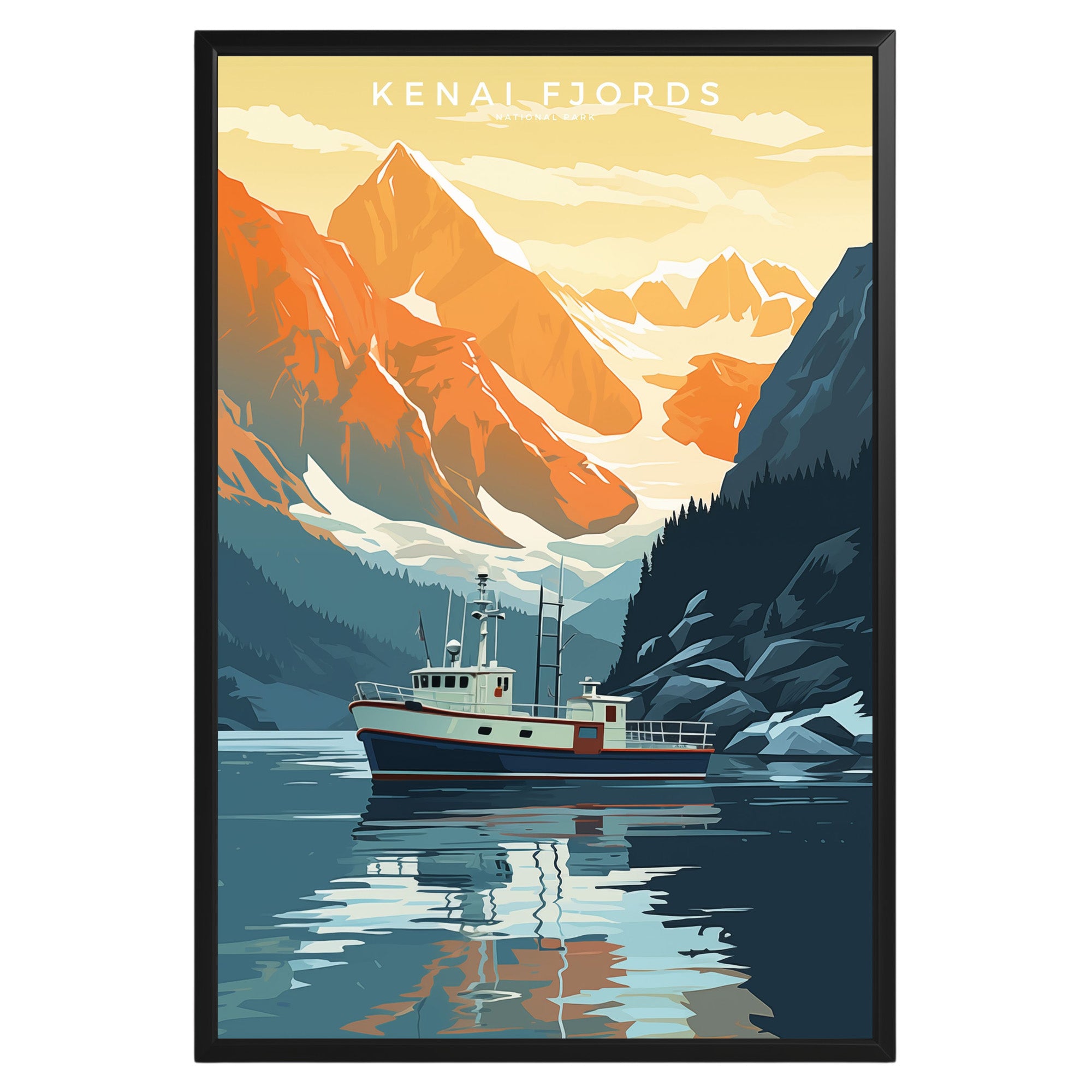 Kenai Fjords National Park Retro Poster - GroovyGrove