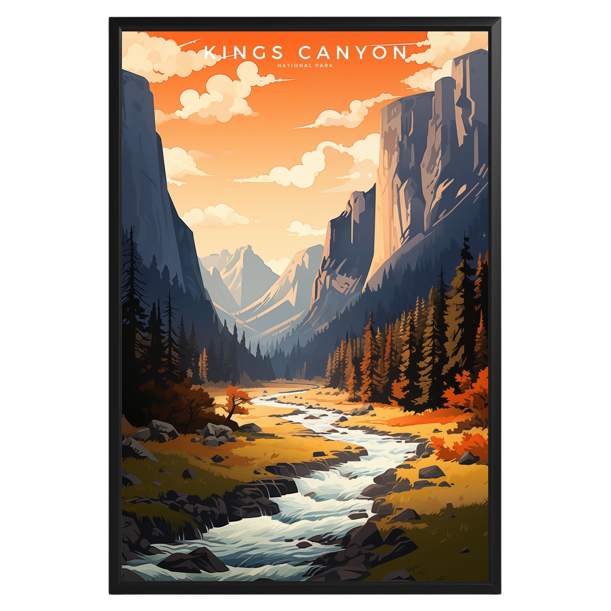 Kings Canyon National Park Retro Poster - GroovyGrove