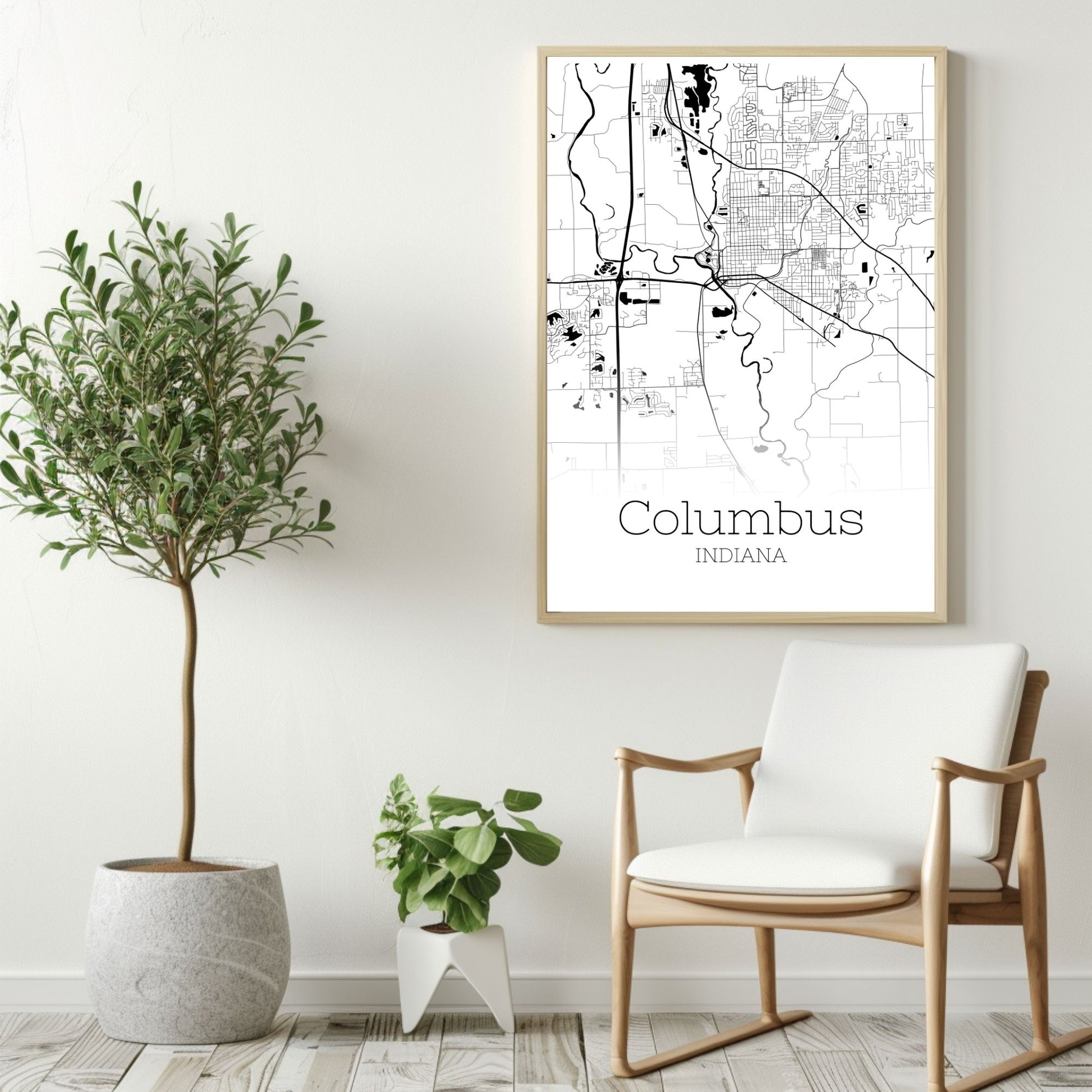 Columbus Indiana City Map Poster - GroovyGrove