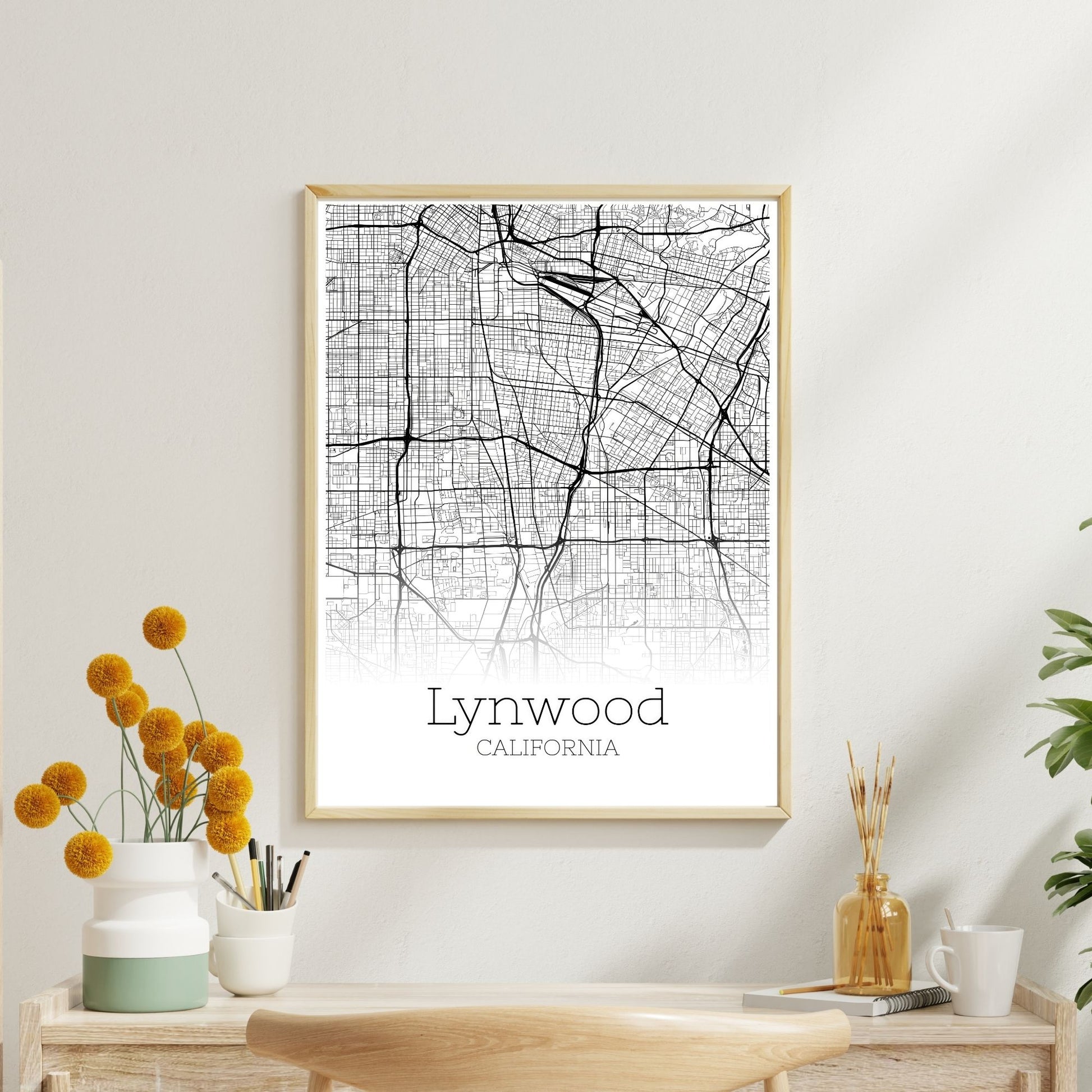 Lynwood California City Map Poster - GroovyGrove