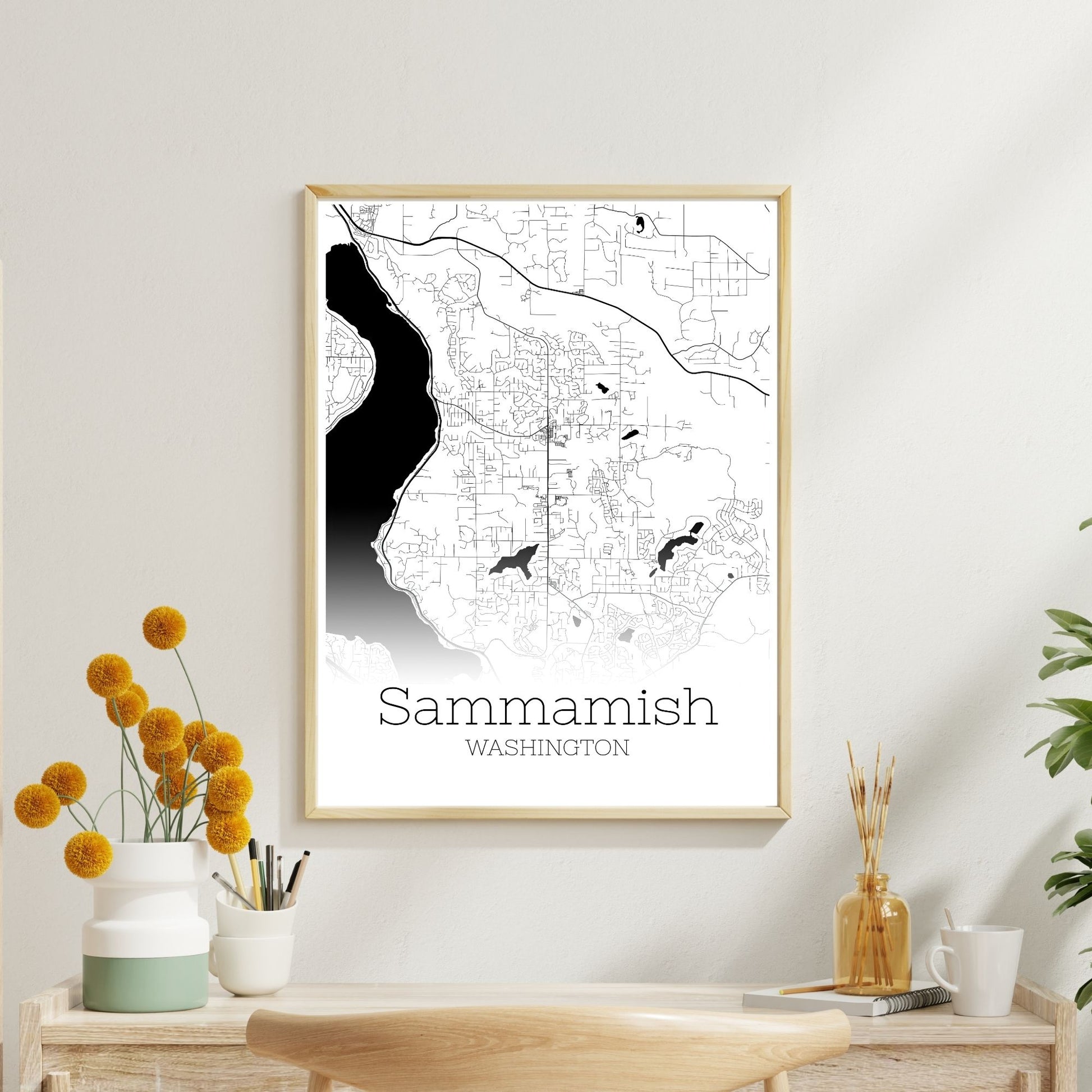 Sammamish Washington City Map Poster - GroovyGrove