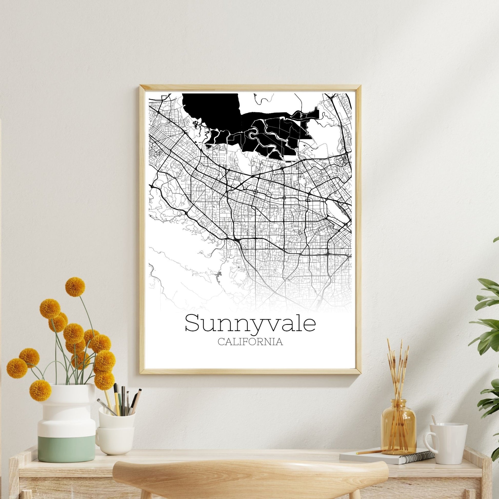 Sunnyvale California City Map Poster - GroovyGrove