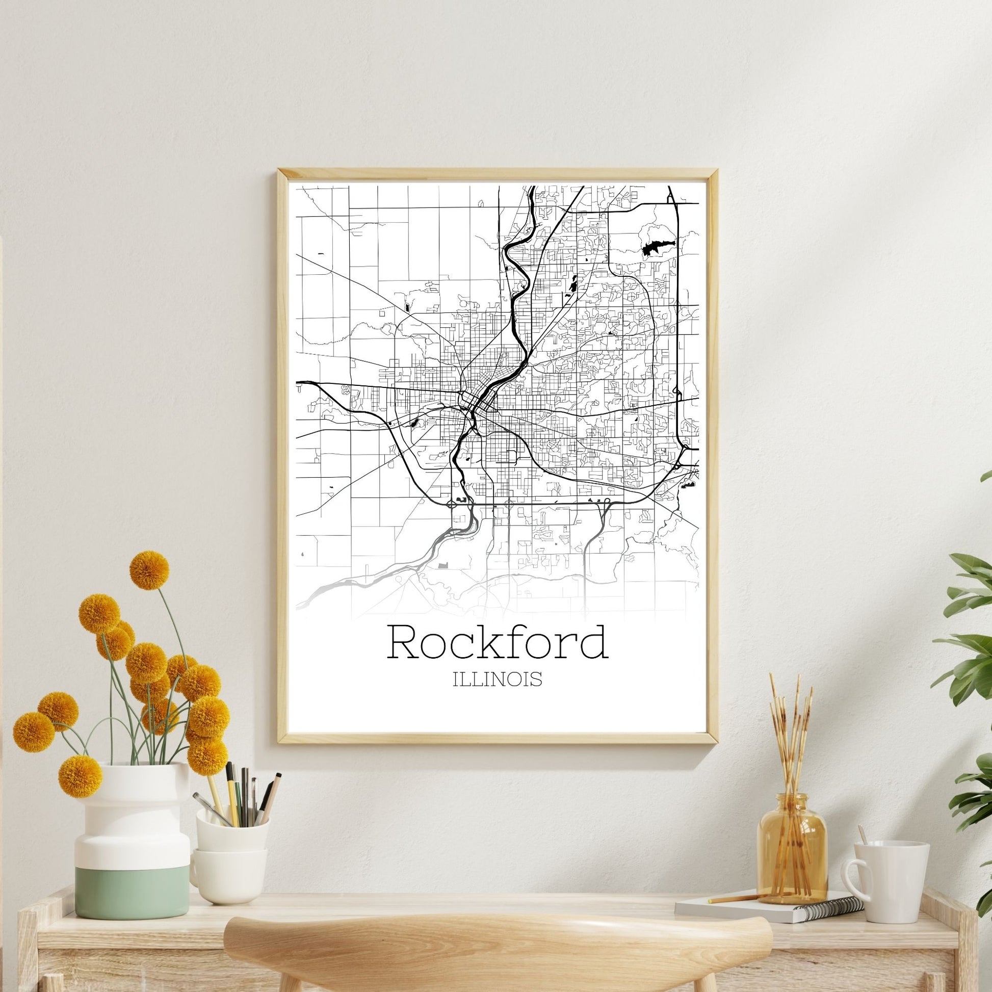 Rockford Illinois City Map Poster - GroovyGrove