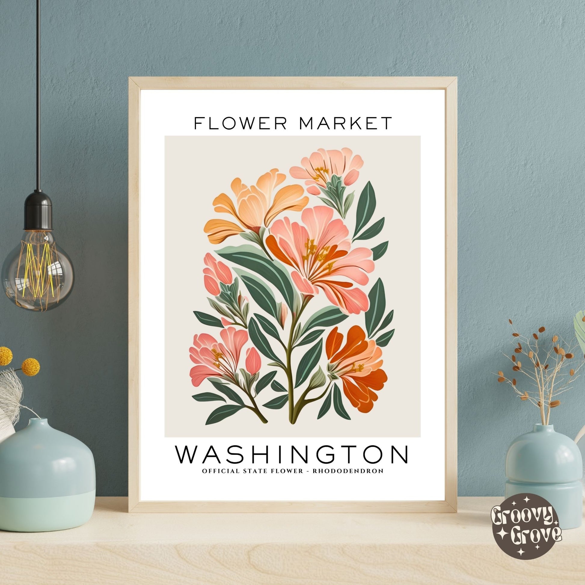 Washington Flower Market Poster - GroovyGrove