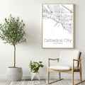 Cathedral City California Map Poster - GroovyGrove