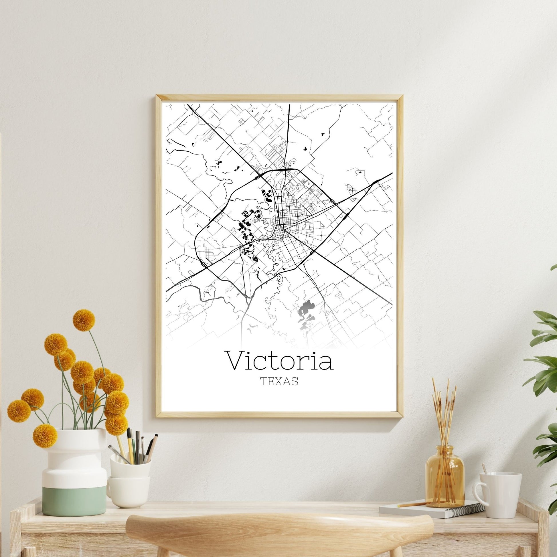 Victoria Texas City Map Poster - GroovyGrove