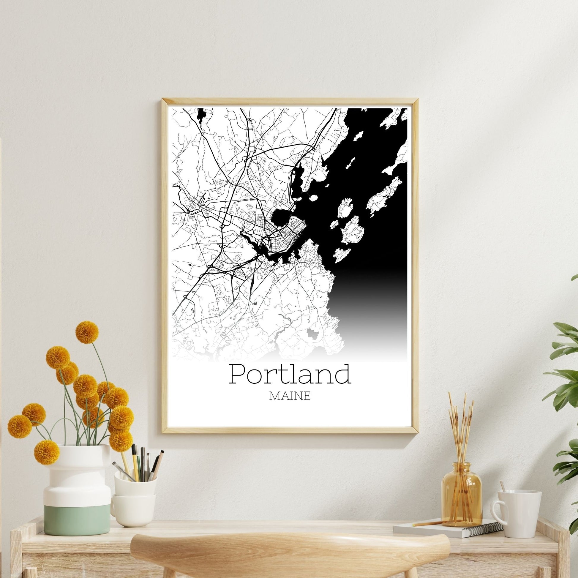 Portland Maine City Map Poster - GroovyGrove