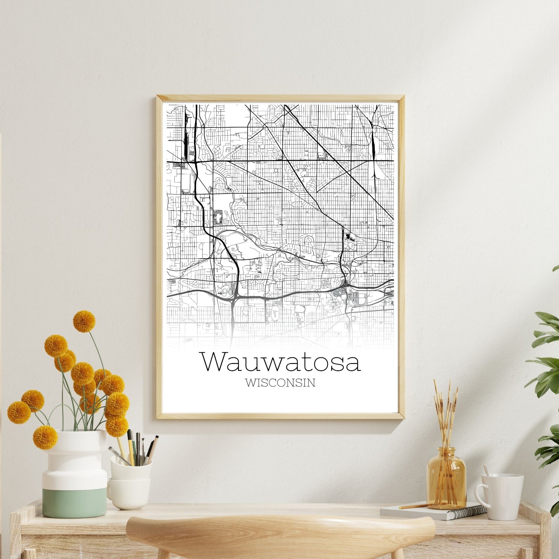 Wauwatosa Wisconsin City Map Poster - GroovyGrove