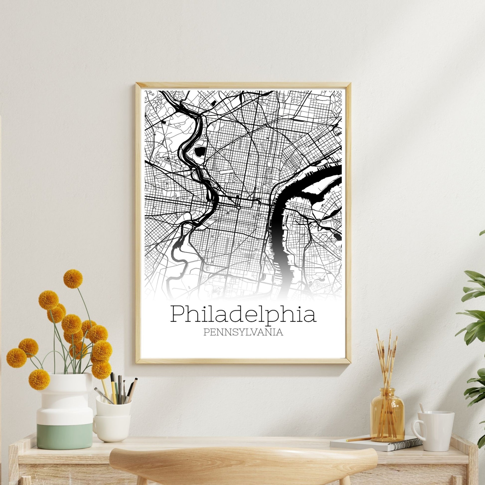 Philadelphia Pennsylvania City Map Poster - GroovyGrove