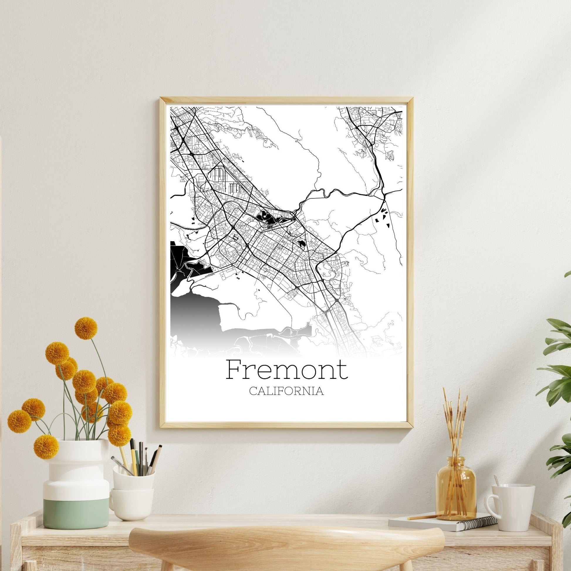 Fremont California City Map Poster - GroovyGrove