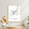 San Marcos Texas City Map Poster - GroovyGrove