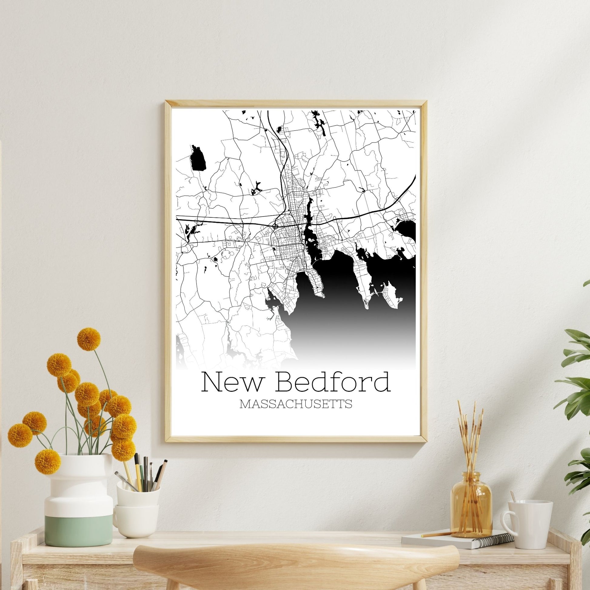 New Bedford Massachusetts City Map Poster - GroovyGrove