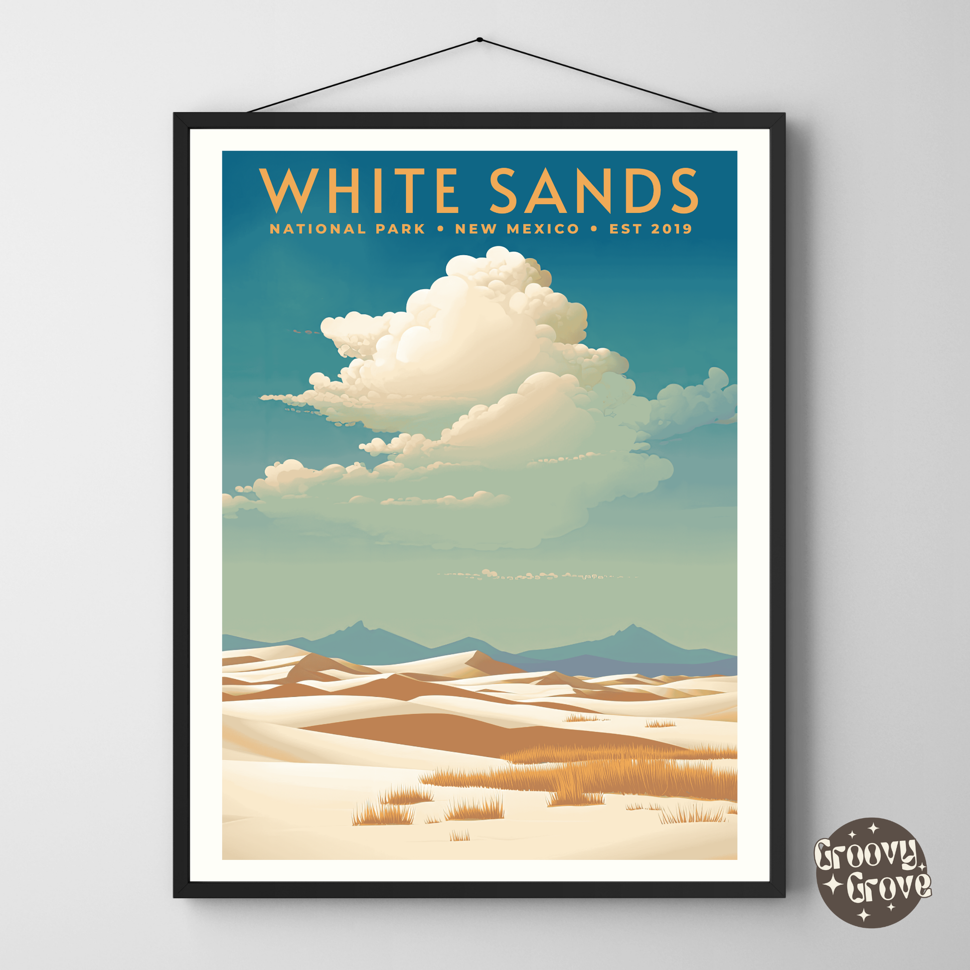 White Sands National Park Vintage Poster - GroovyGrove