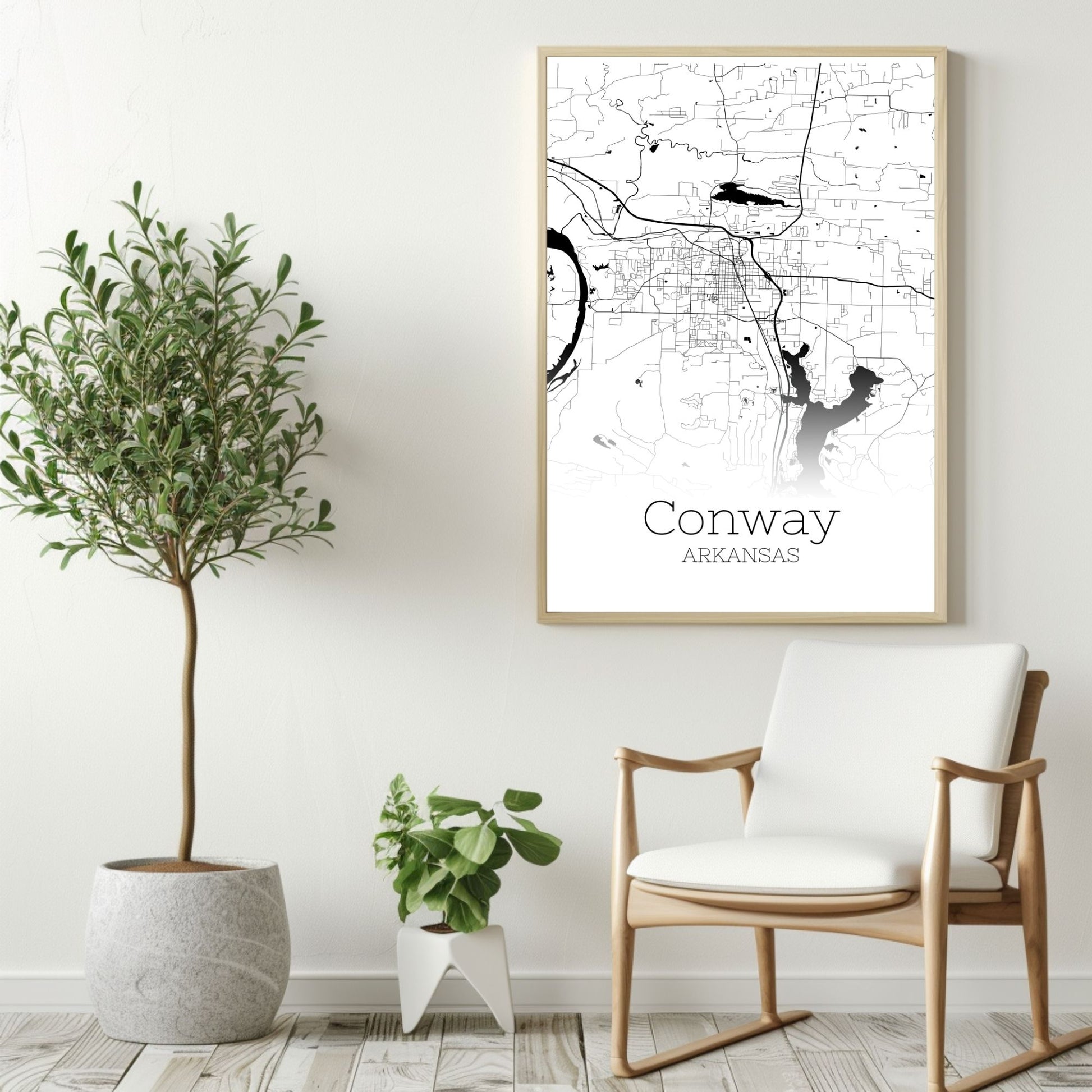 Conway Arkansas City Map Poster - GroovyGrove