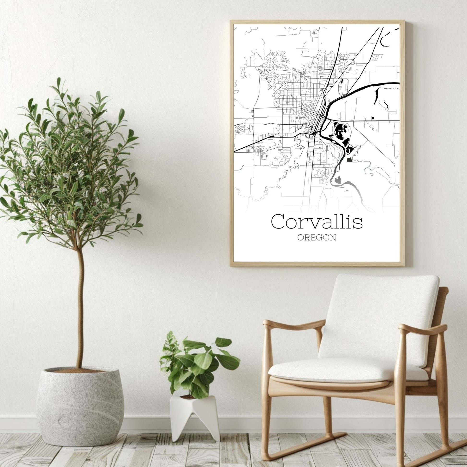 Corvallis Oregon City Map Poster - GroovyGrove