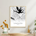 Lewisville Texas City Map Poster - GroovyGrove