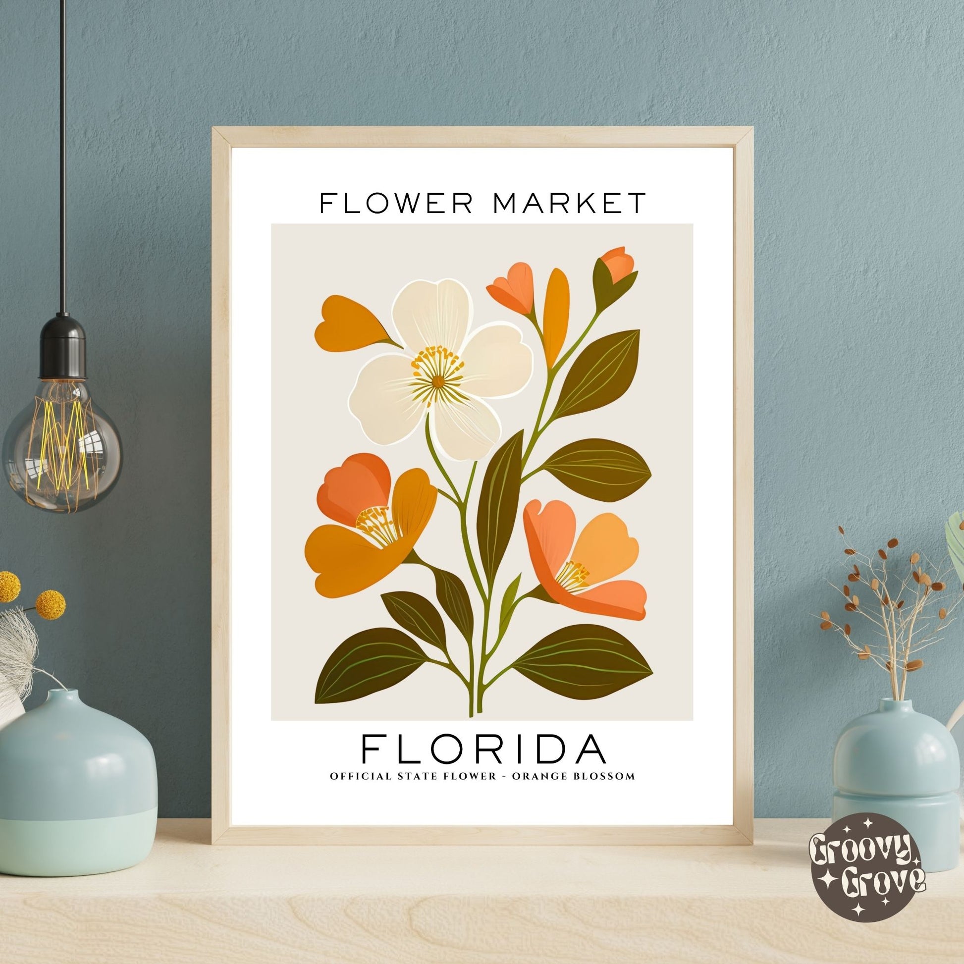 Florida Flower Market Poster - GroovyGrove