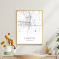 Lawton Oklahoma City Map Poster - GroovyGrove