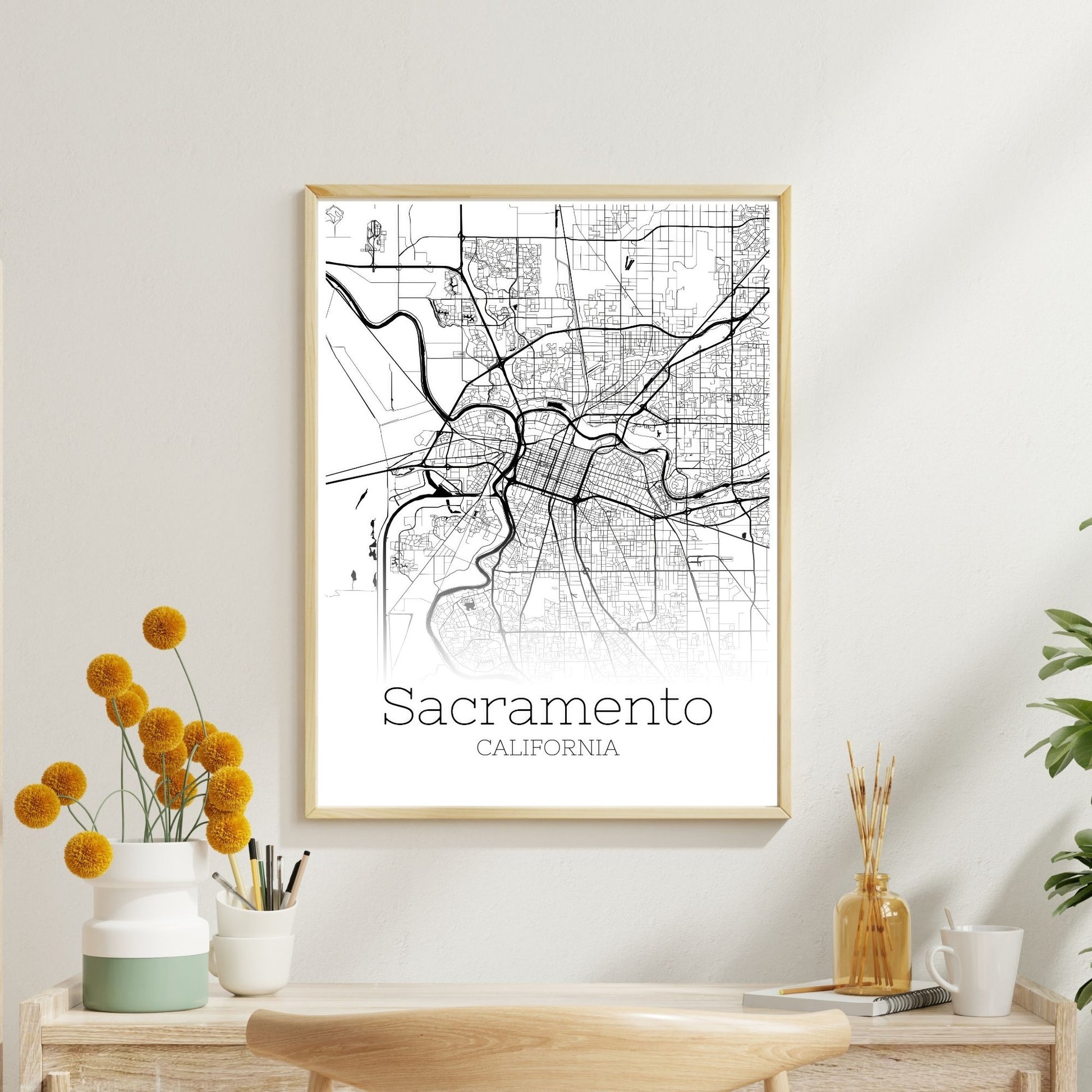 Sacramento California City Map Poster - GroovyGrove