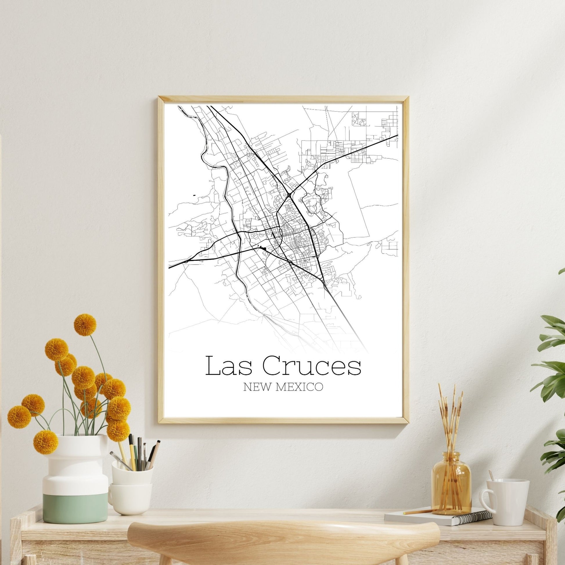 Las Cruces New Mexico City Map Poster - GroovyGrove