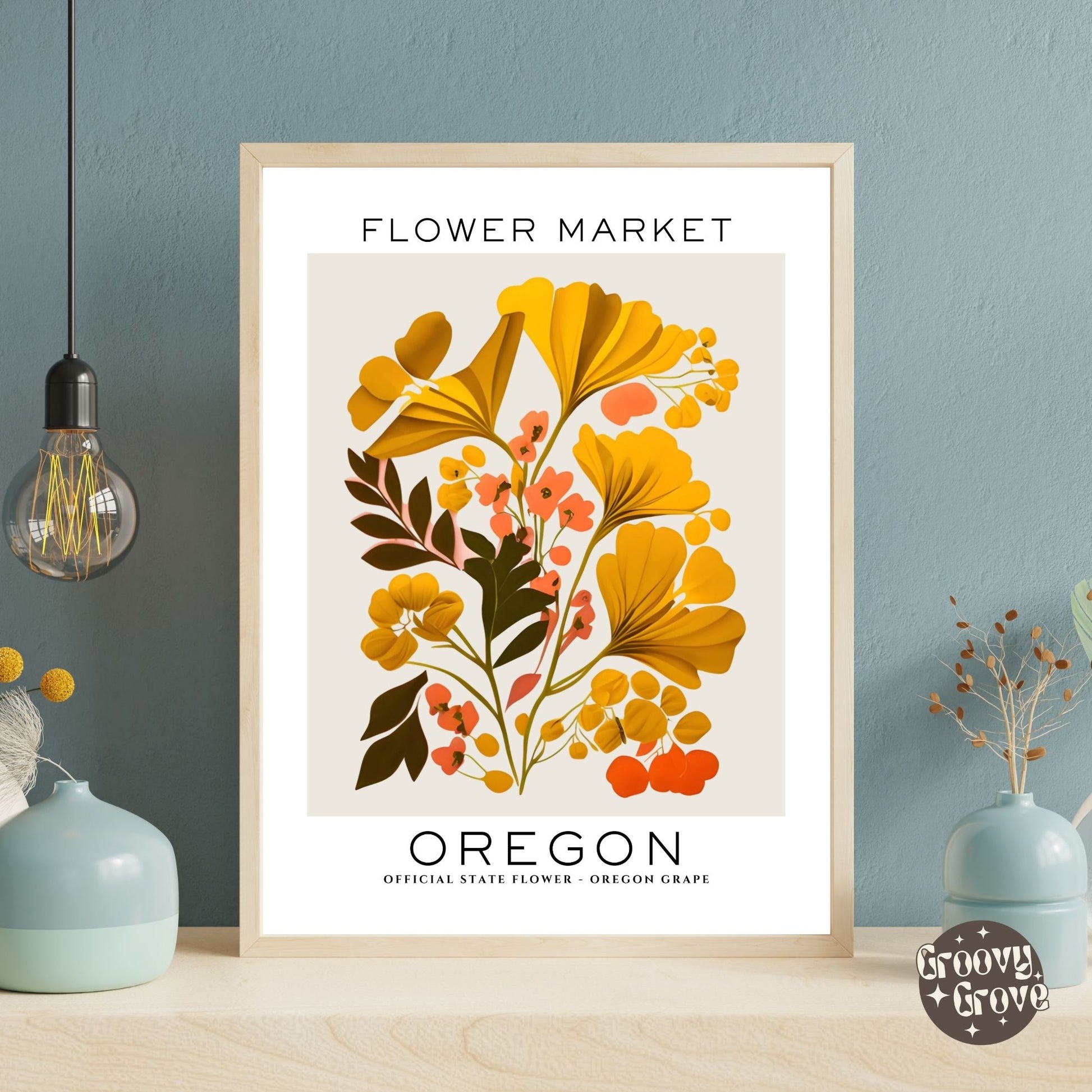 Oregon Flower Market Poster - GroovyGrove