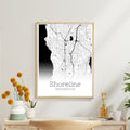 Shoreline Washington City Map Poster - GroovyGrove