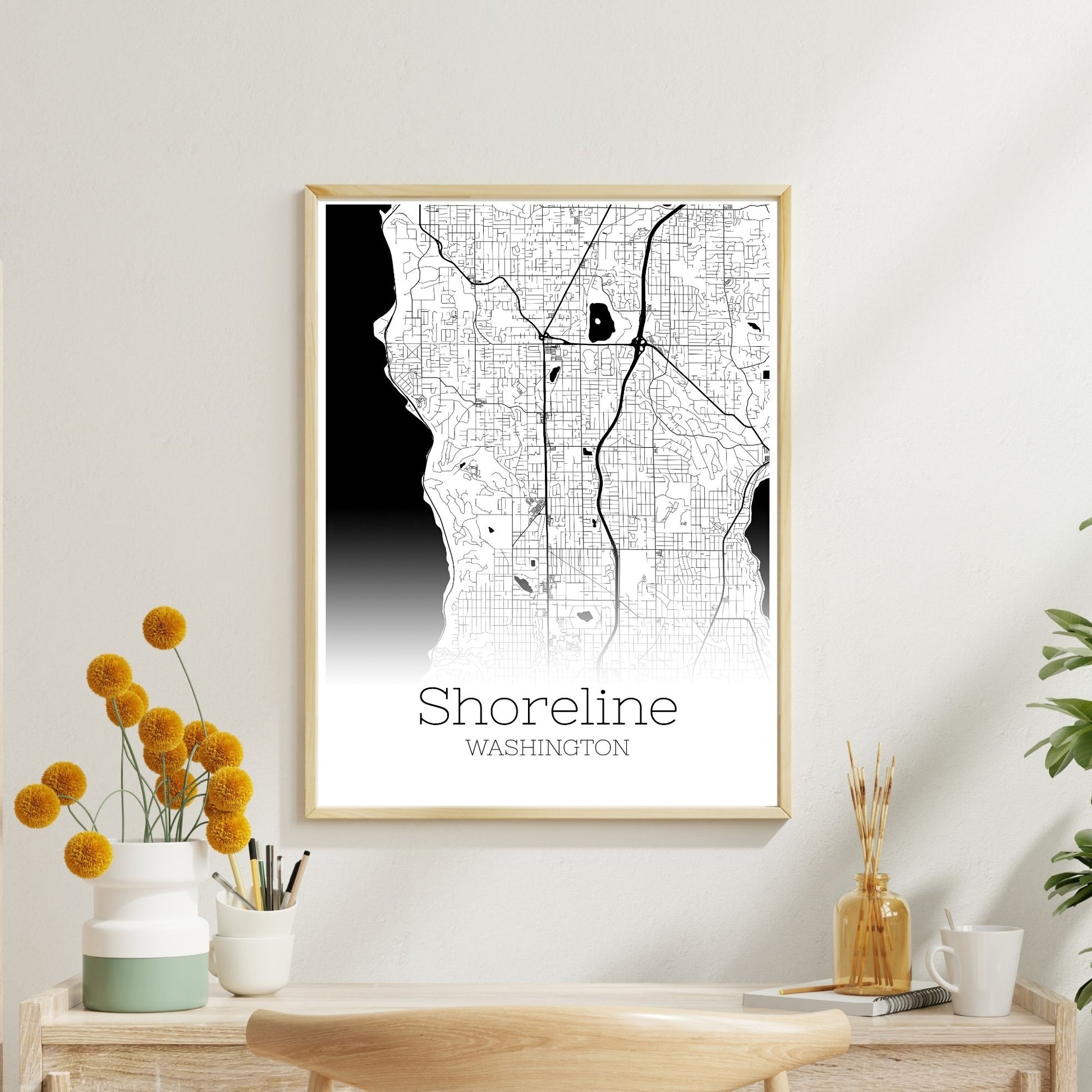 Shoreline Washington City Map Poster - GroovyGrove