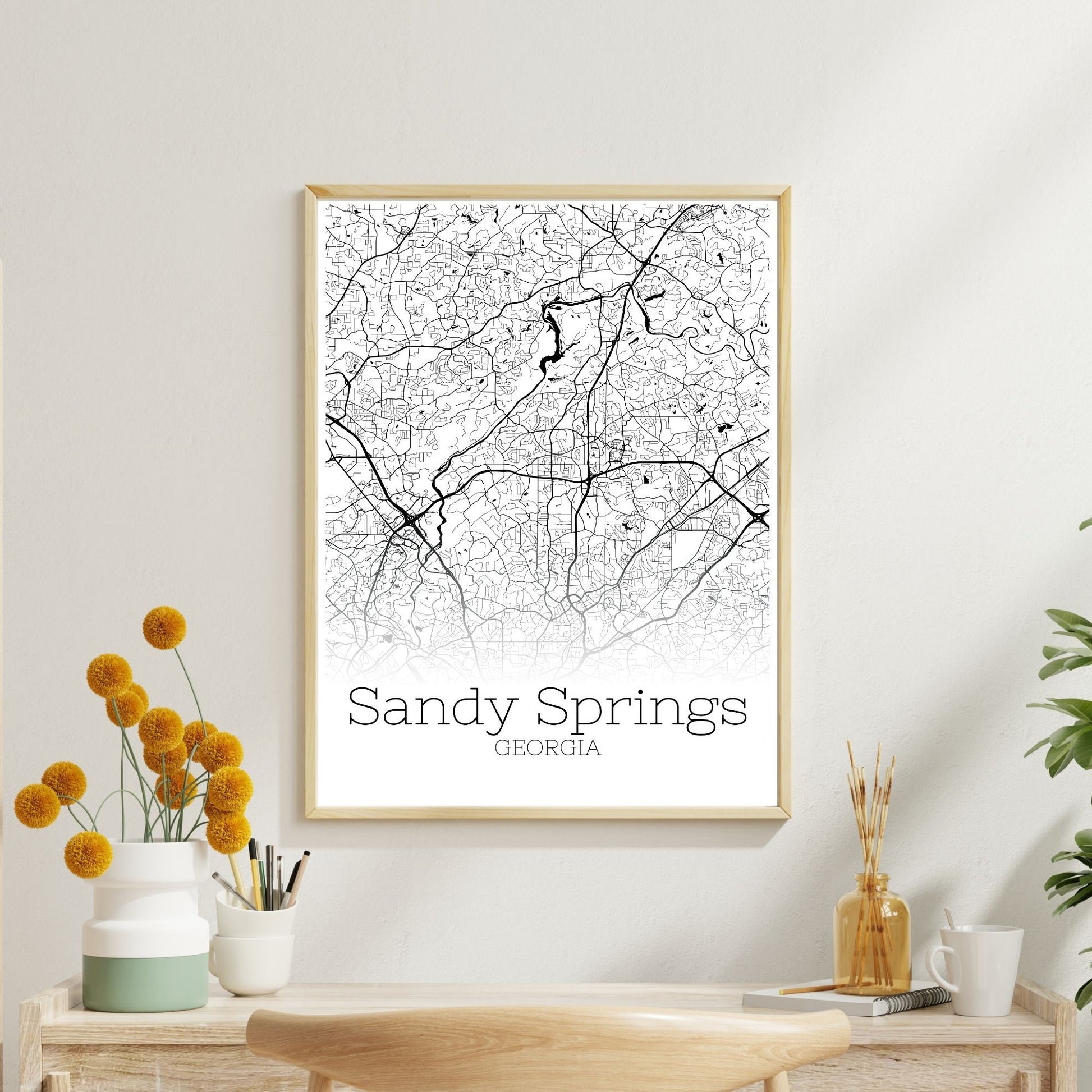 Sandy Springs Georgia City Map Poster - GroovyGrove