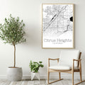 Citrus Heights California City Map Poster - GroovyGrove