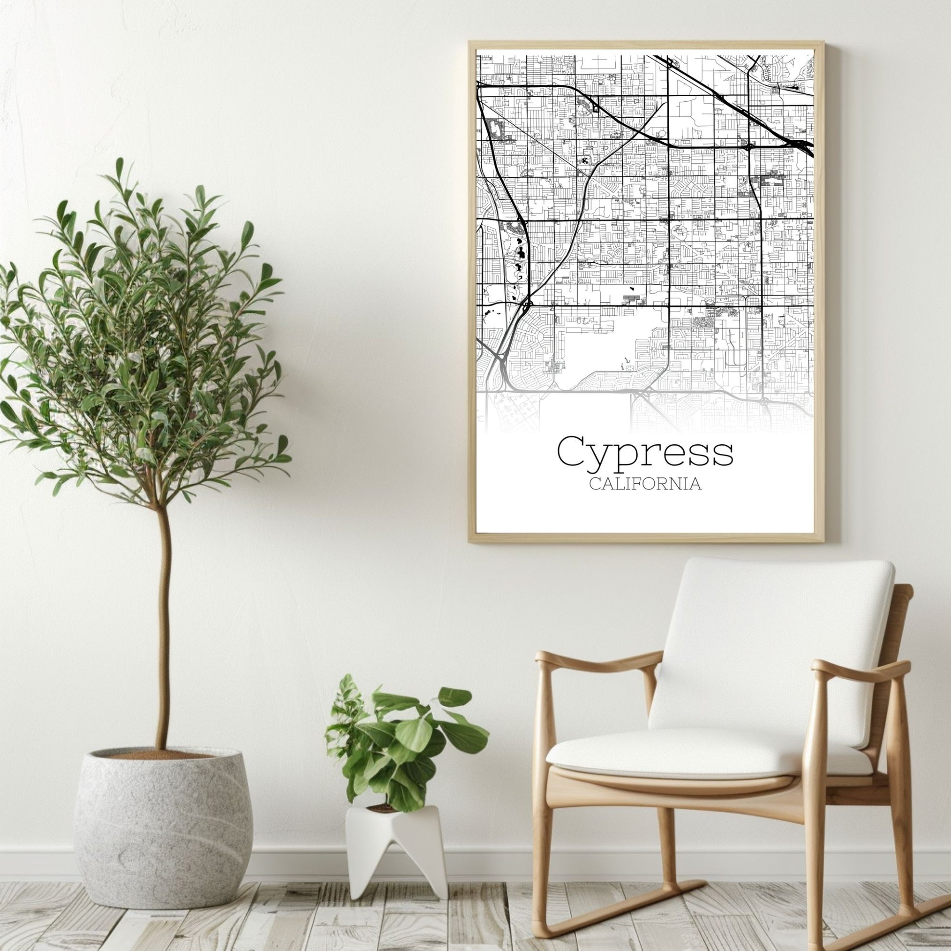 Cypress California City Map Poster - GroovyGrove