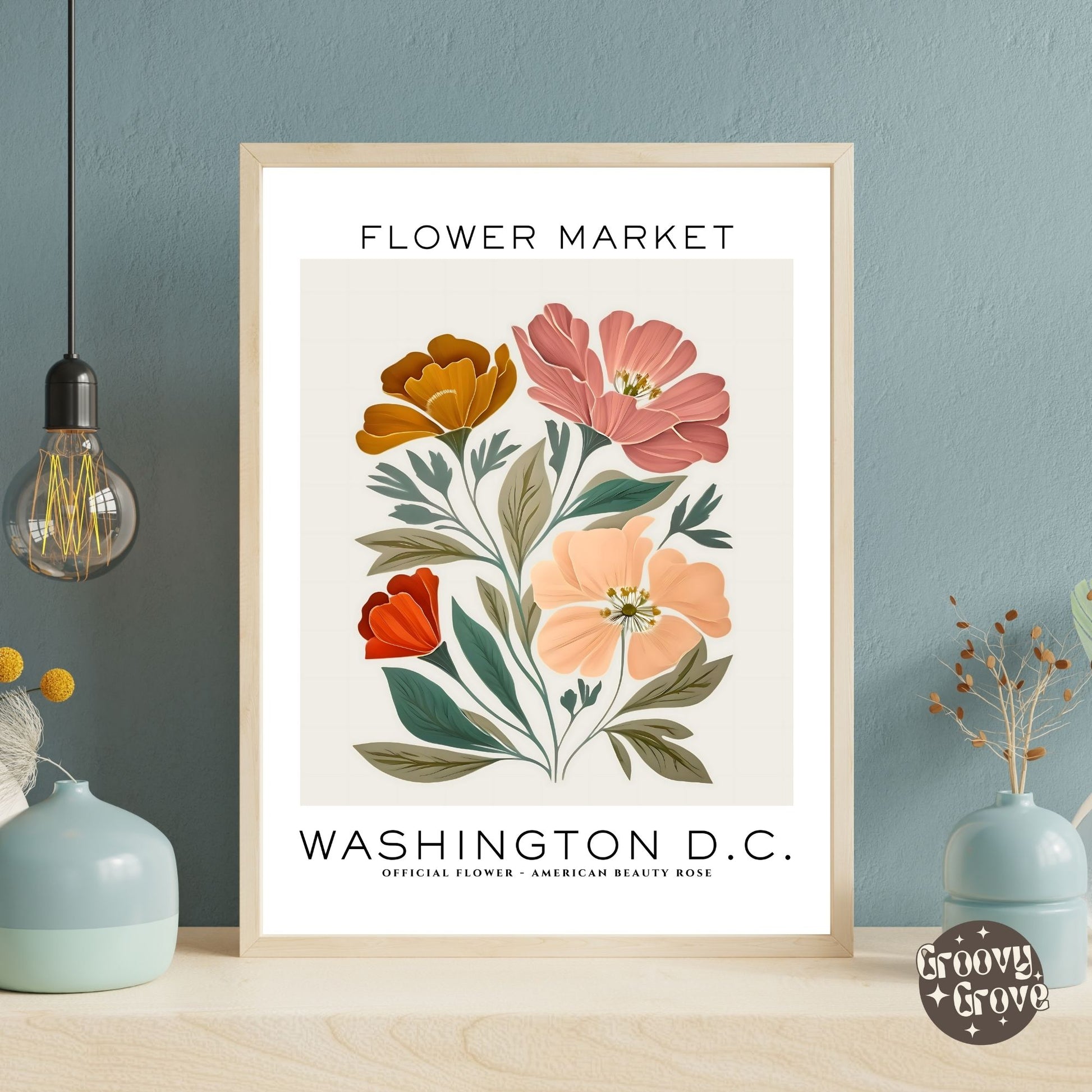 Washington D.C Flower Market Poster - GroovyGrove