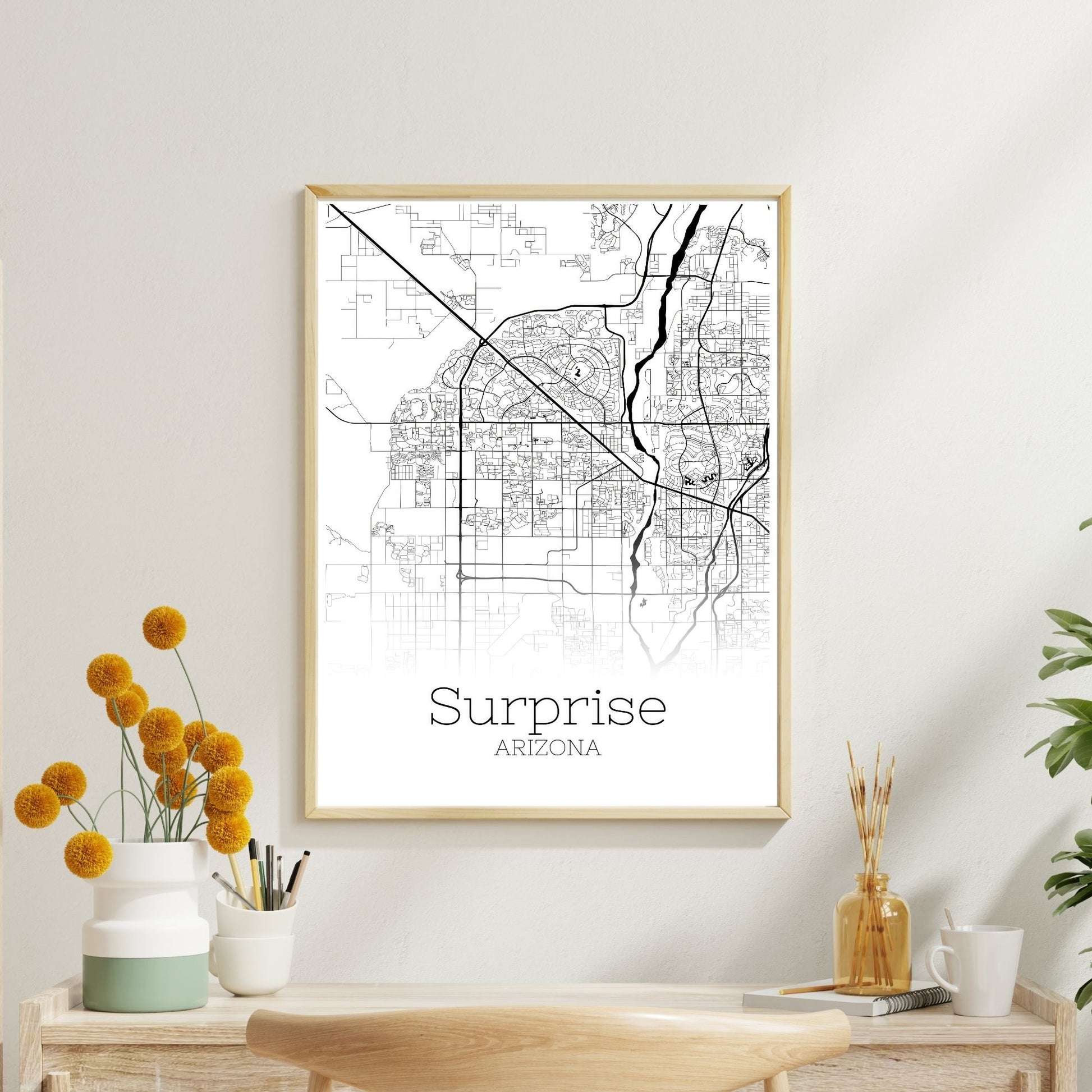 Surprise Arizona City Map Poster - GroovyGrove