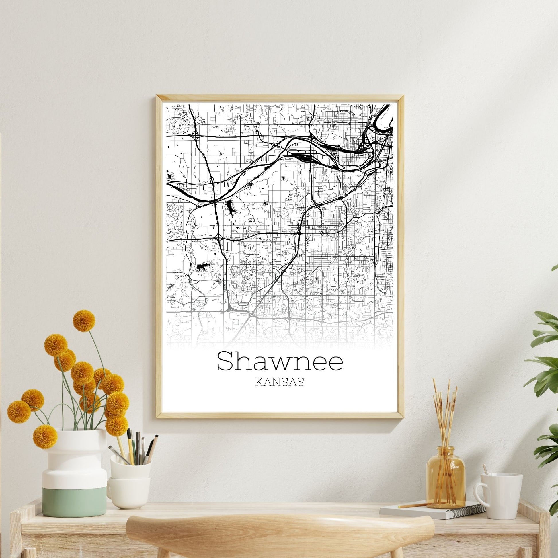 Shawnee Kansas City Map Poster - GroovyGrove