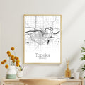 Topeka Kansas City Map Poster - GroovyGrove