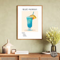 Blue Hawaii Retro Cocktail Poster - GroovyGrove