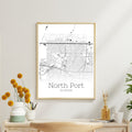 North Port Florida City Map Poster - GroovyGrove