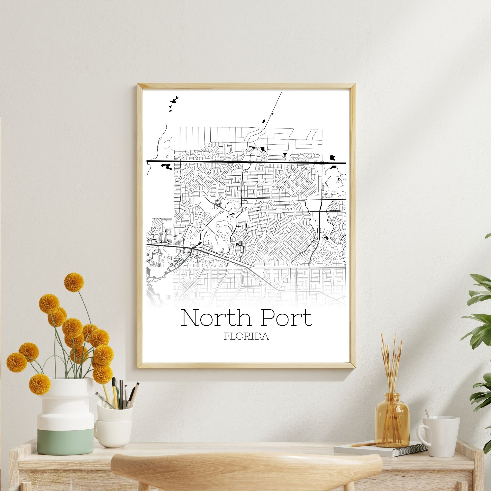 North Port Florida City Map Poster - GroovyGrove