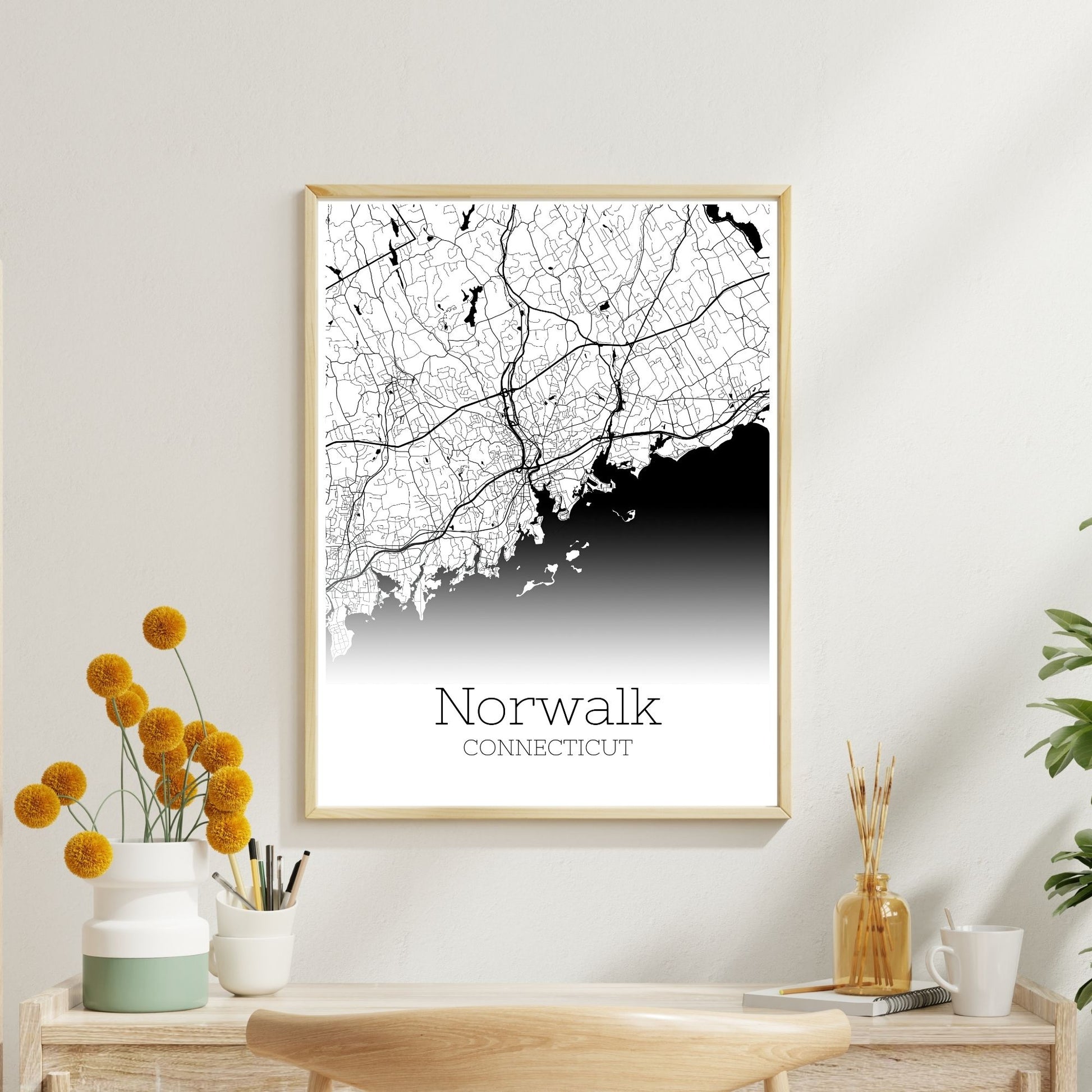 Norwalk Connecticut City Map Poster - GroovyGrove