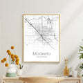 Modesto California City Map Poster - GroovyGrove