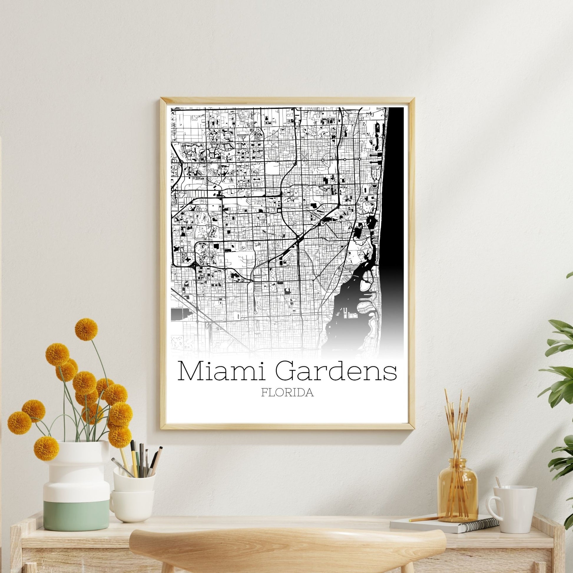 Miami Gardens Florida City Map Poster - GroovyGrove