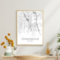 Greenwood Indiana City Map Poster - GroovyGrove